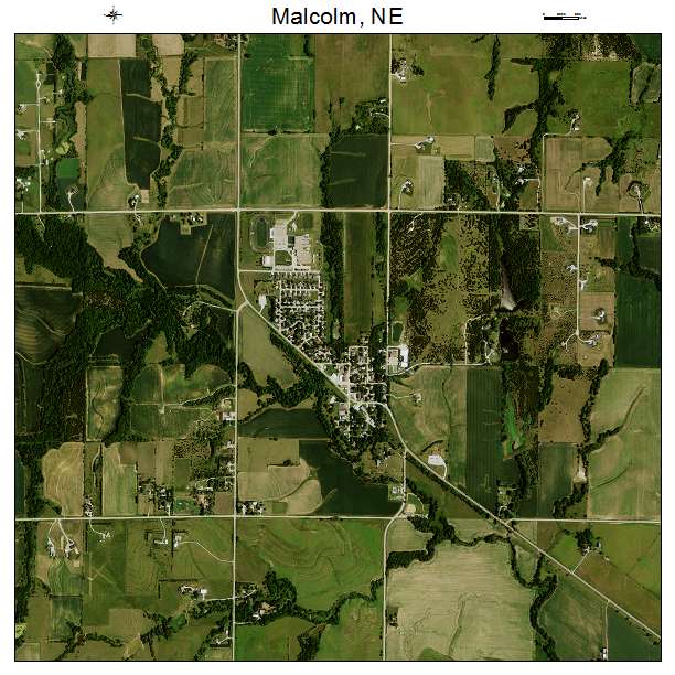 Malcolm, NE air photo map