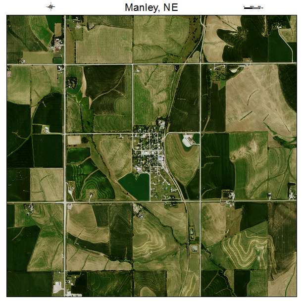 Manley, NE air photo map