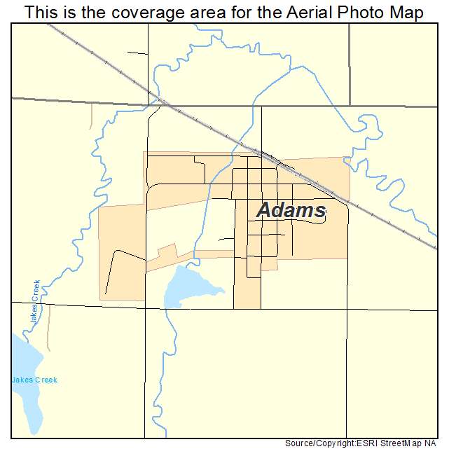Adams, NE location map 