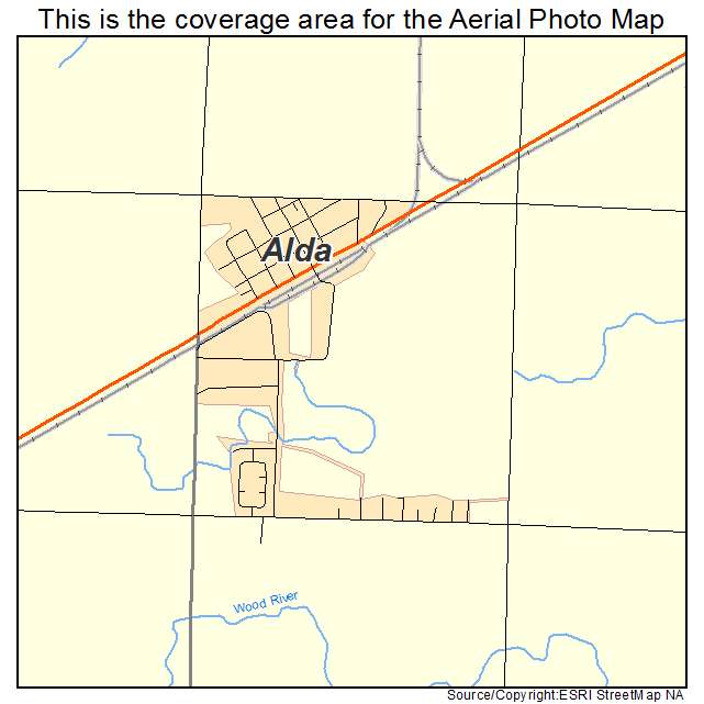 Alda, NE location map 