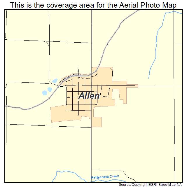Allen, NE location map 