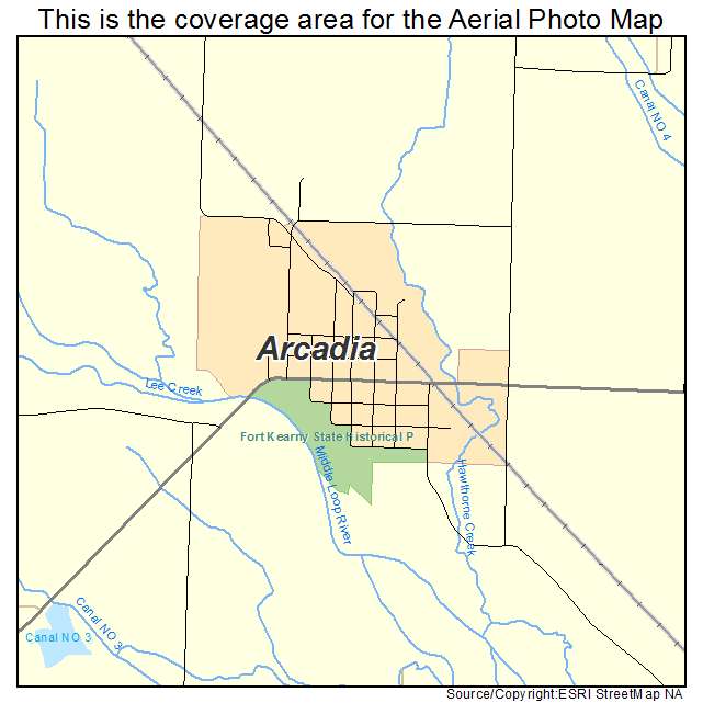Arcadia, NE location map 