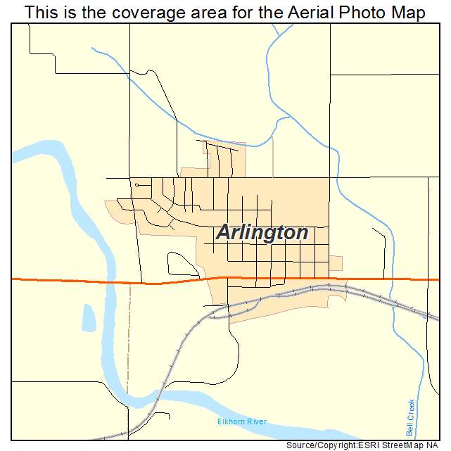 Arlington, NE location map 