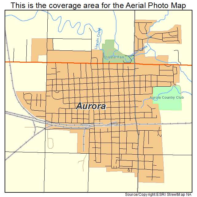Aurora, NE location map 