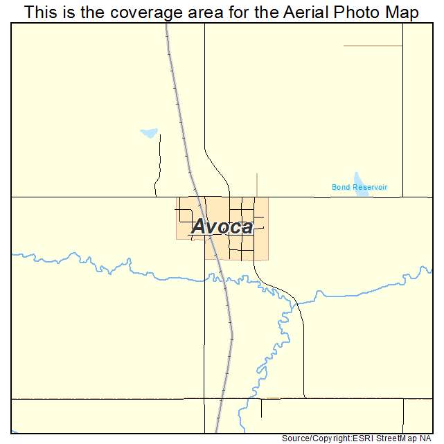 Avoca, NE location map 
