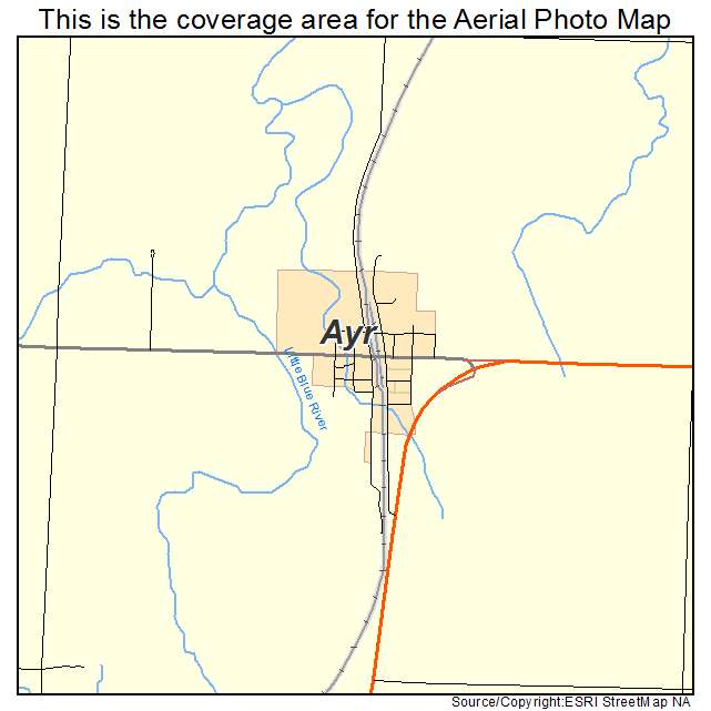 Ayr, NE location map 