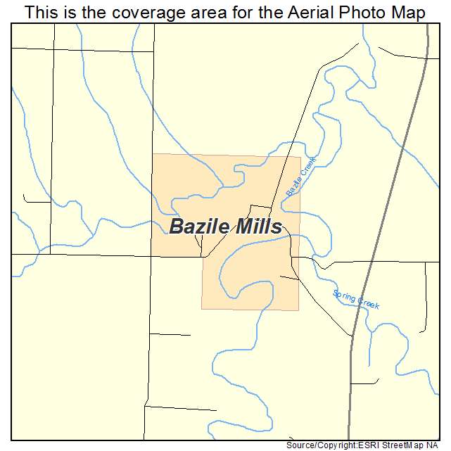 Bazile Mills, NE location map 