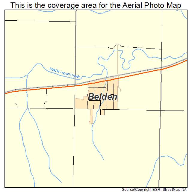 Belden, NE location map 