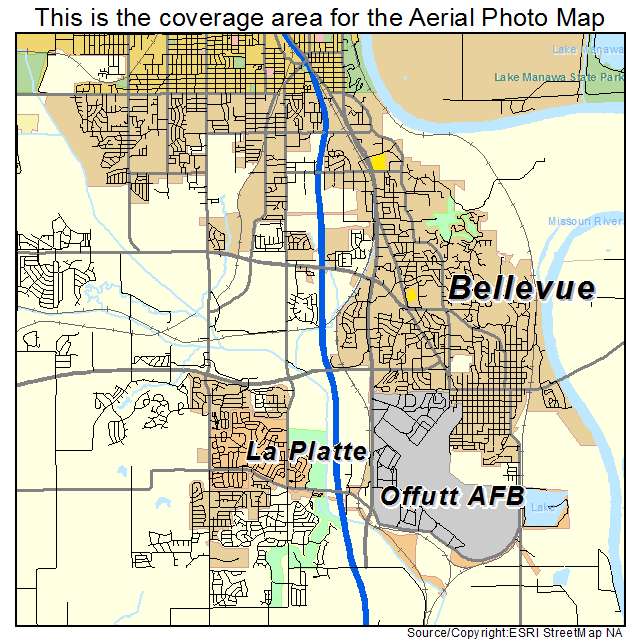 Bellevue, NE location map 