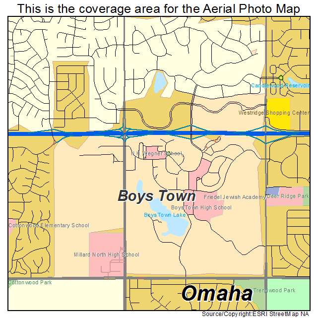 Boys Town, NE location map 