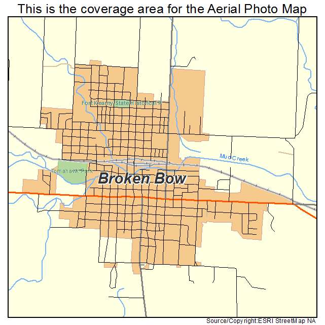 Aerial Photography Map Of Broken Bow Ne Nebraska
