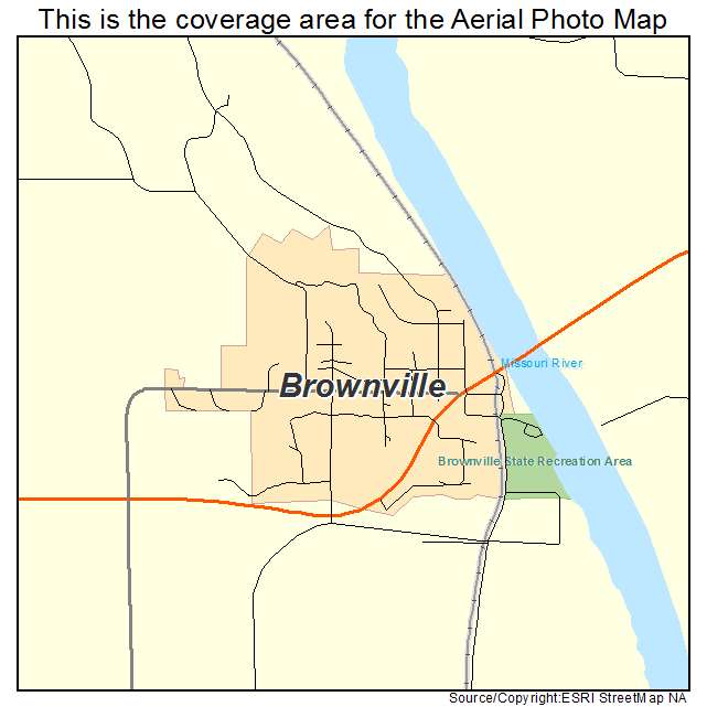 Brownville, NE location map 
