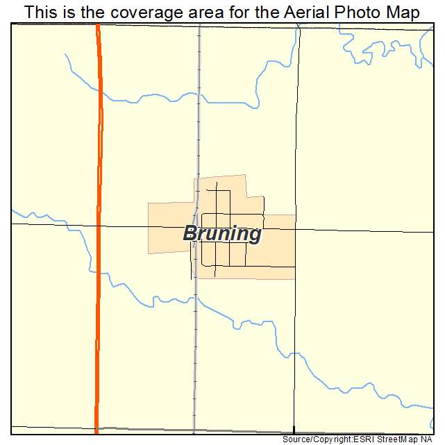 Bruning, NE location map 