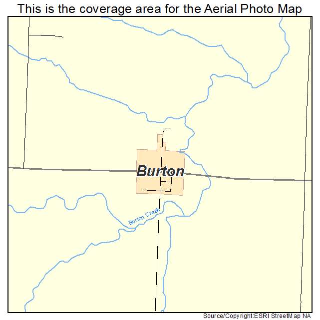 Burton, NE location map 