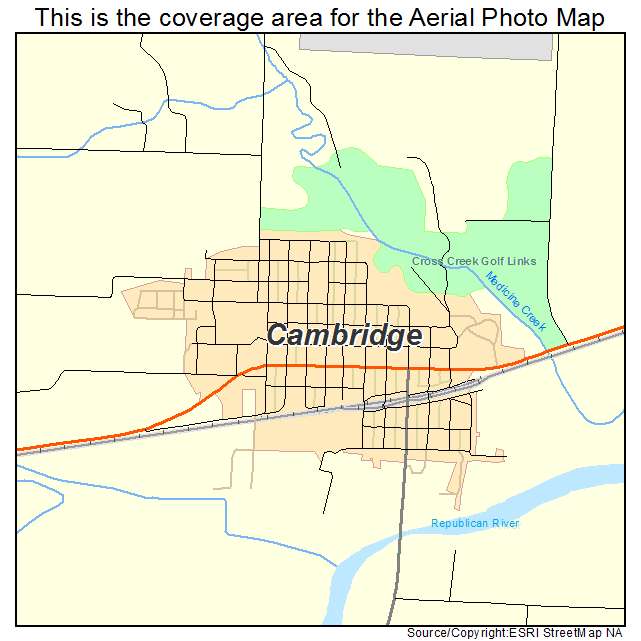 Cambridge, NE location map 