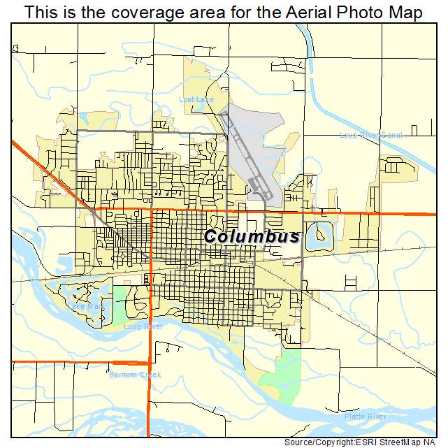 Columbus, NE location map 