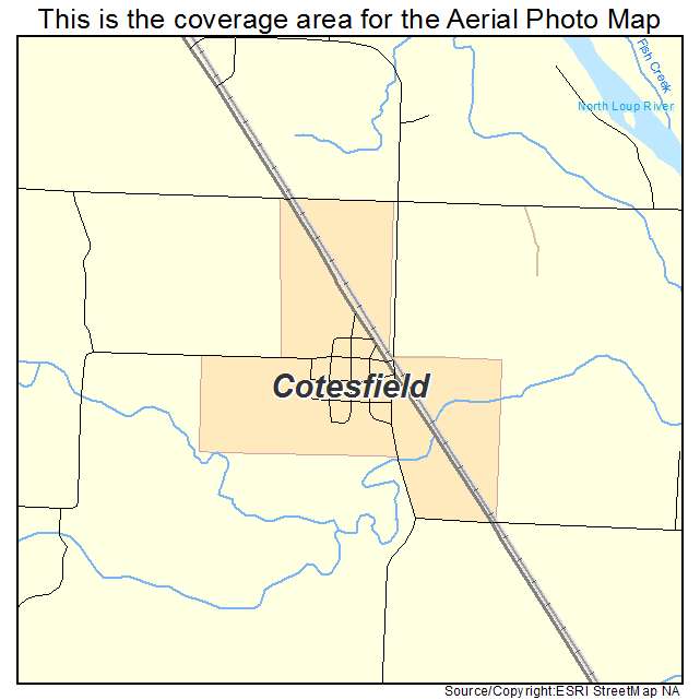 Cotesfield, NE location map 