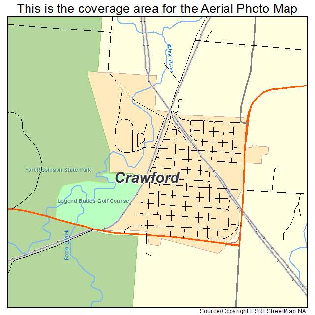 Crawford, NE location map 