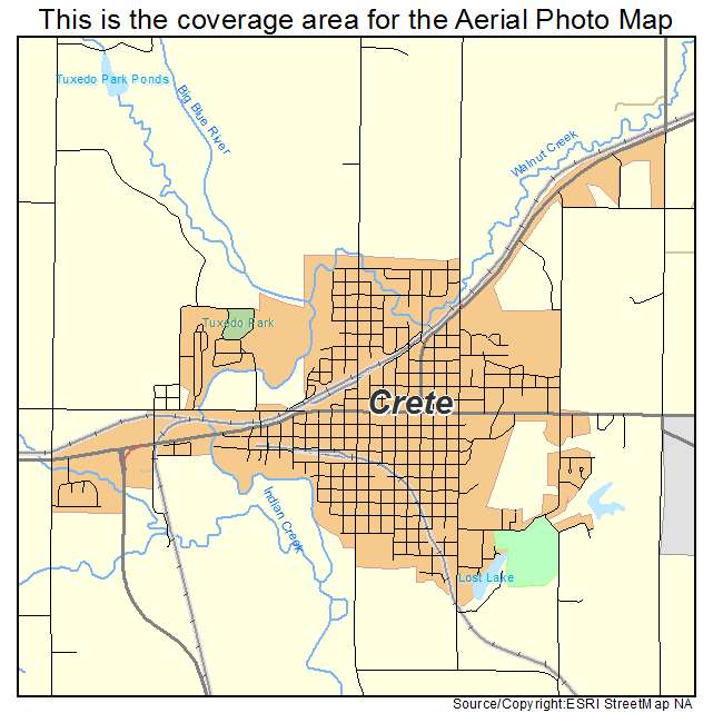 Crete, NE location map 