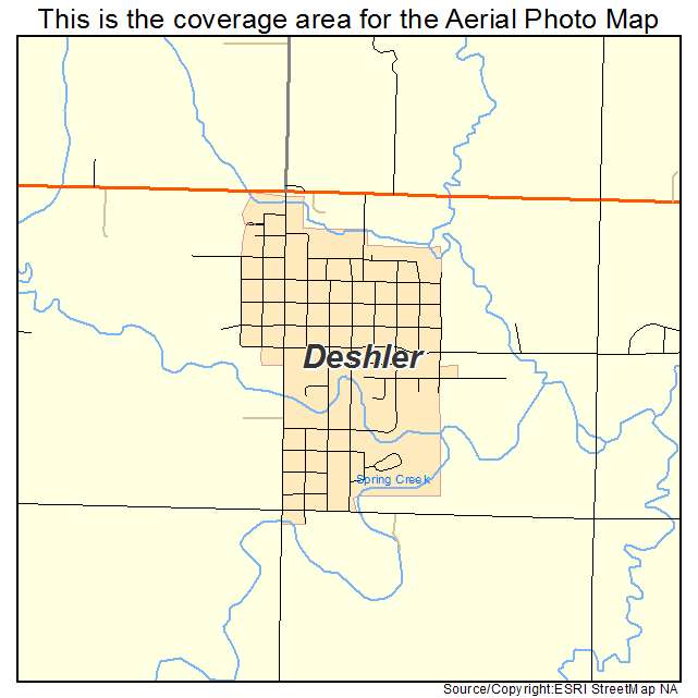 Deshler, NE location map 