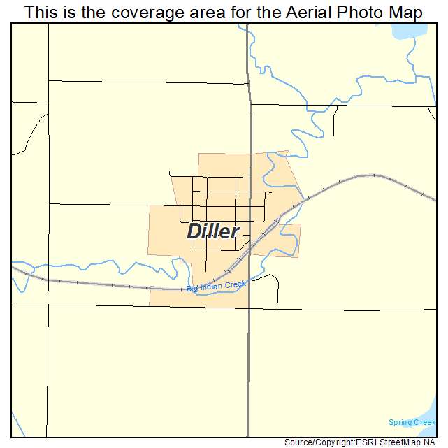 Diller, NE location map 