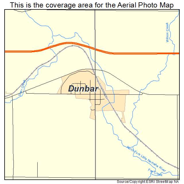 Dunbar, NE location map 