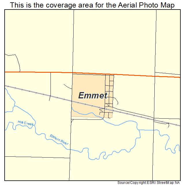 Emmet, NE location map 