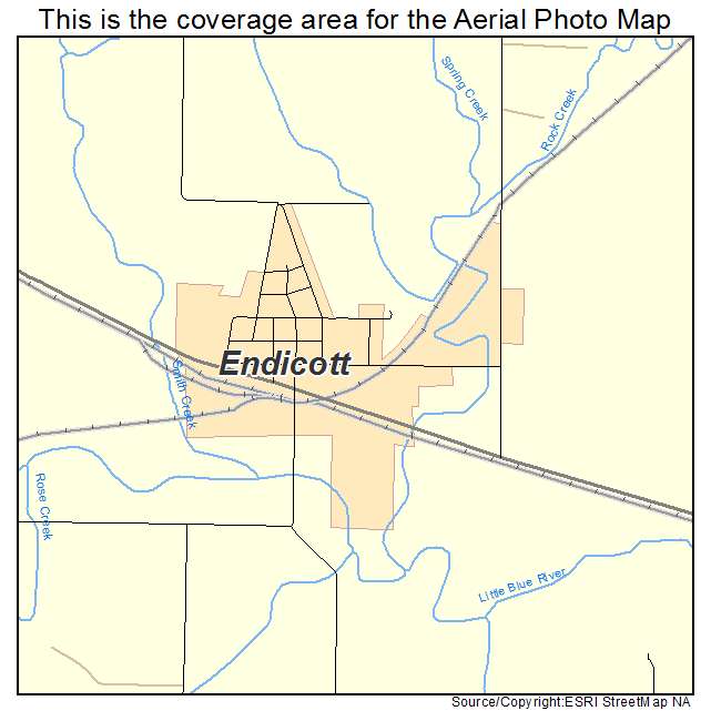 Endicott, NE location map 