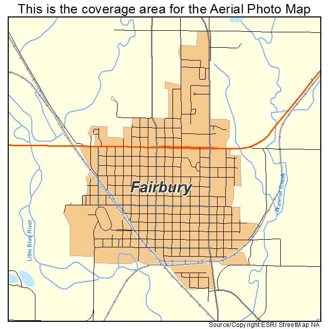 Fairbury, NE location map 