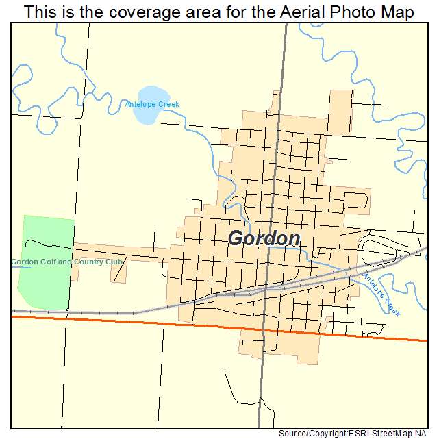 Gordon, NE location map 