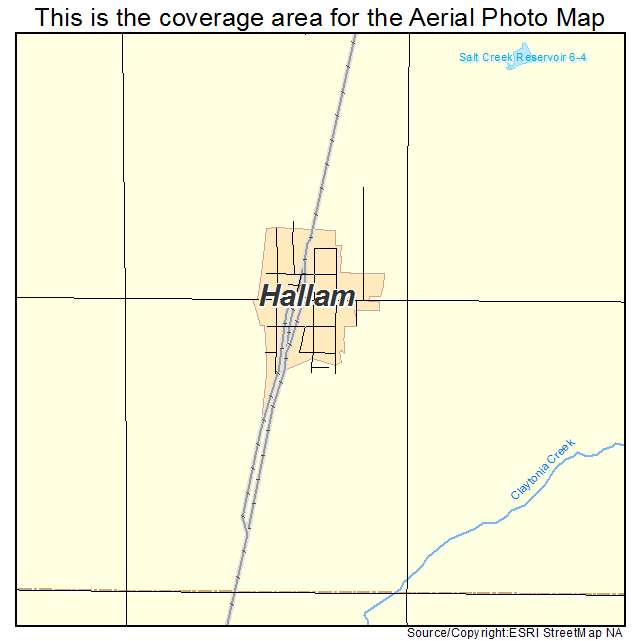Hallam, NE location map 