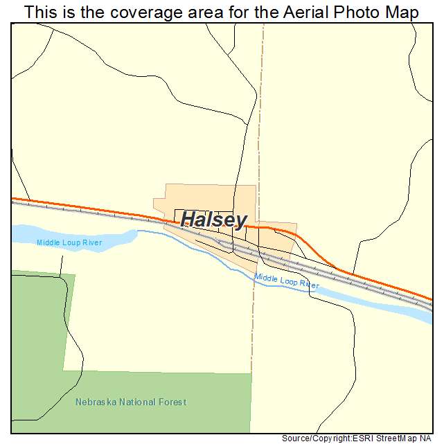 Halsey, NE location map 