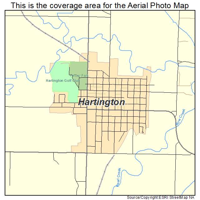 Hartington, NE location map 