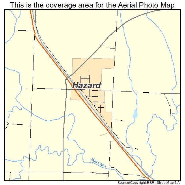 Hazard, NE location map 