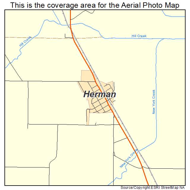 Herman, NE location map 