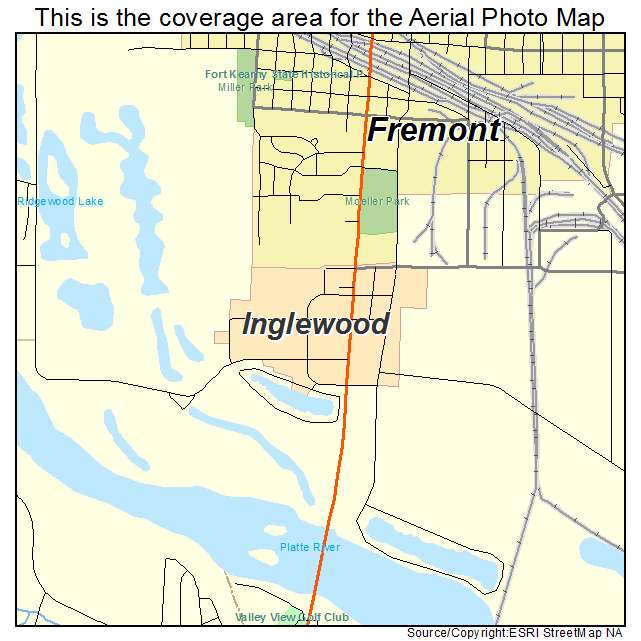 Inglewood, NE location map 