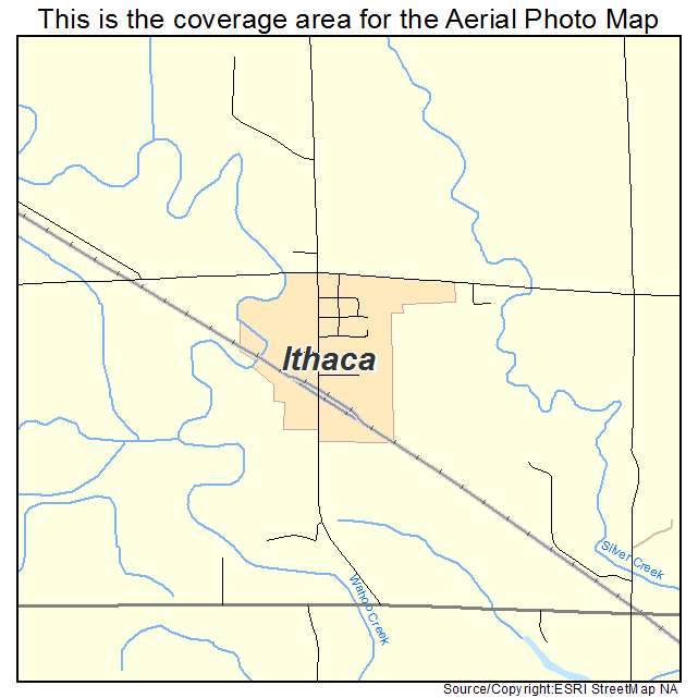 Ithaca, NE location map 