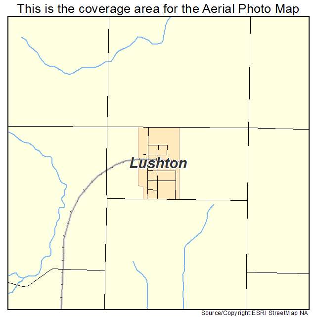 Lushton, NE location map 