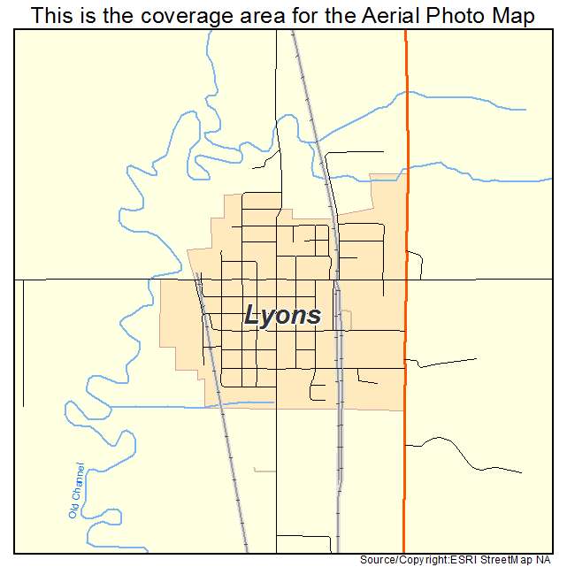 Lyons, NE location map 