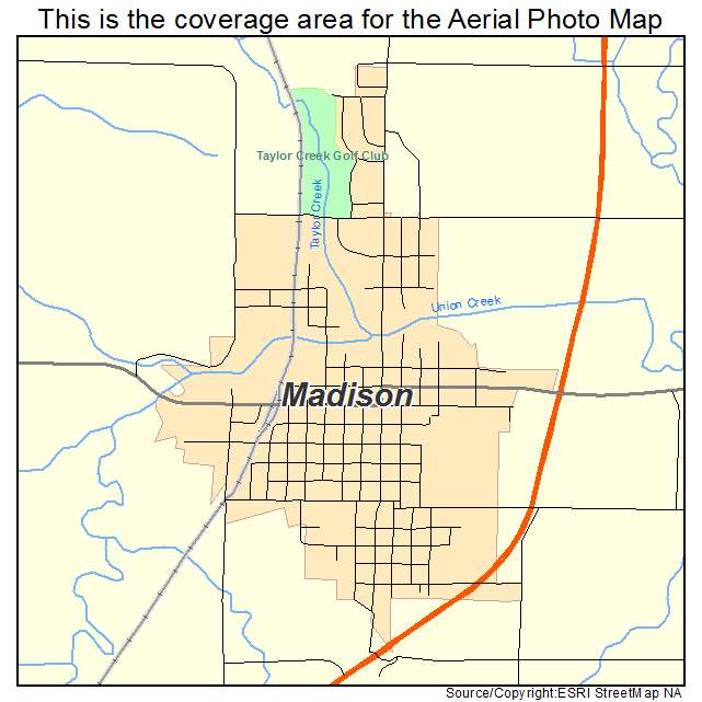 Madison, NE location map 