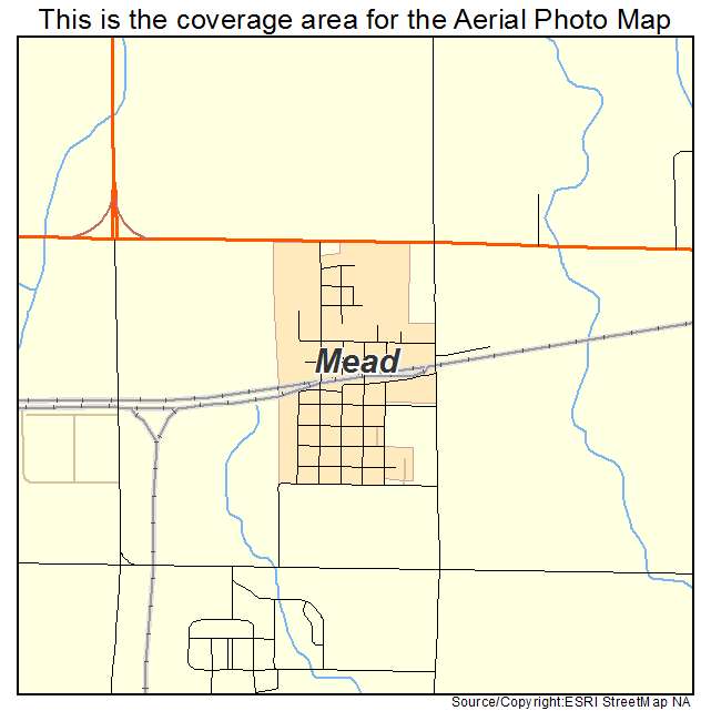 Mead, NE location map 
