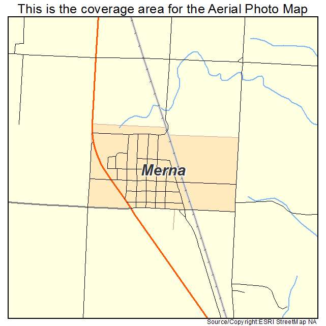 Merna, NE location map 