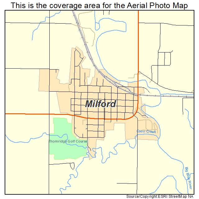 Milford, NE location map 