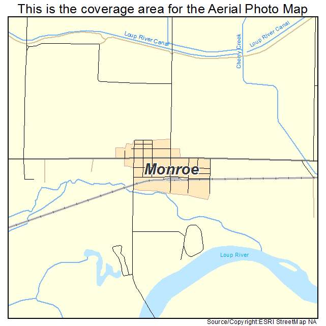 Monroe, NE location map 