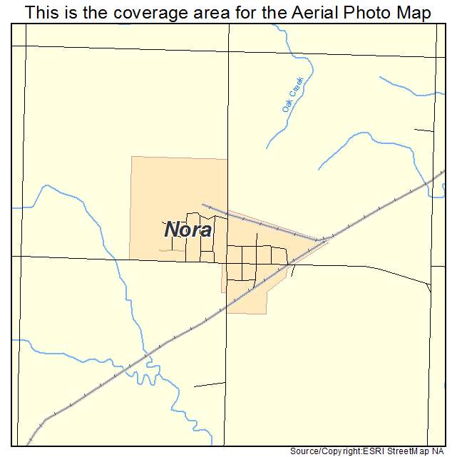 Nora, NE location map 