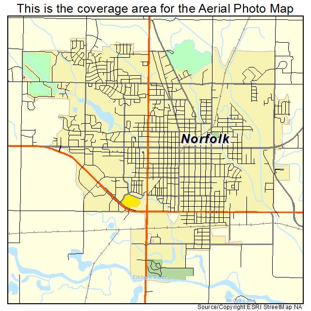 Norfolk, NE location map 