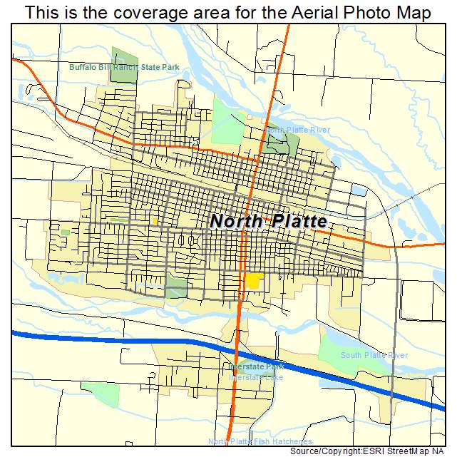 Aerial Photography Map Of North Platte Ne Nebraska