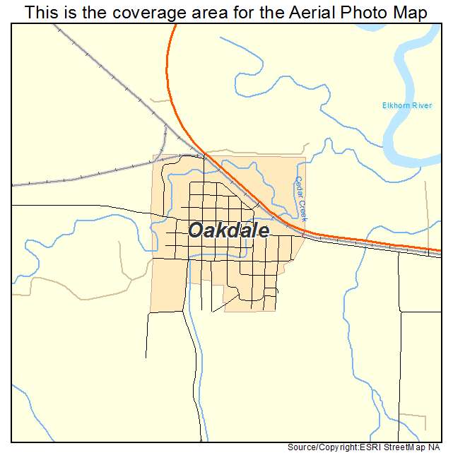 Oakdale, NE location map 