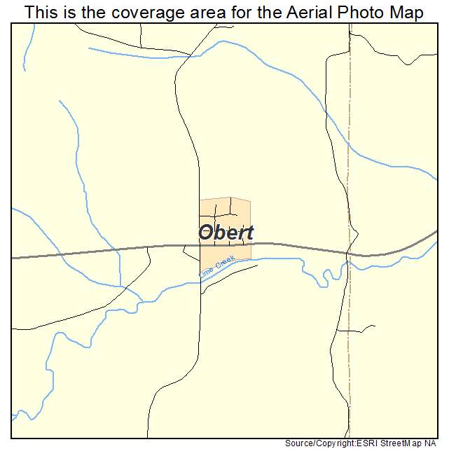 Obert, NE location map 