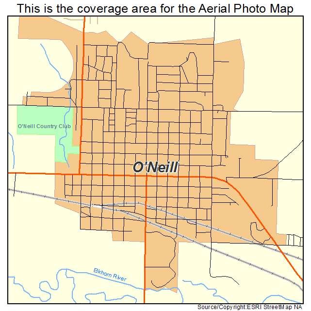ONeill, NE location map 